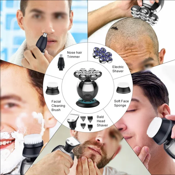 Electric Shaver 7D Floating Cutter Head Base Charging Portable Men Beard Trimmer Clipper Skull Shaver Waterproof Shaving - Image 2